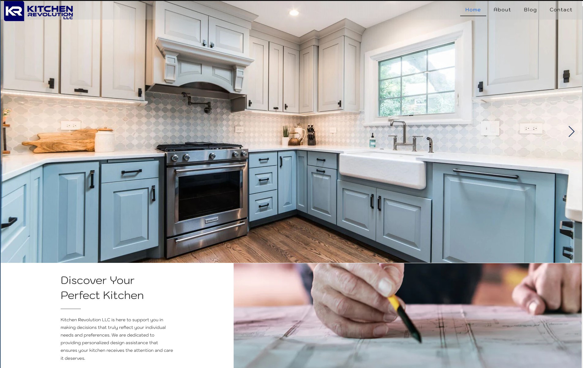 Kitchen Revolution LLC website — high end kitchen remodeling